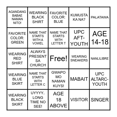 YOUTH ENCOUNTER 2026 Bingo Card