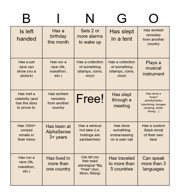 RKO Bingo Card