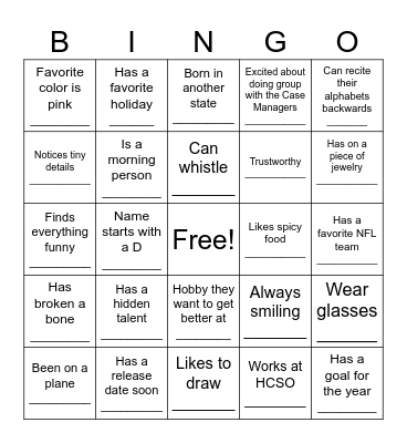Find Someone Who.. BINGO Card