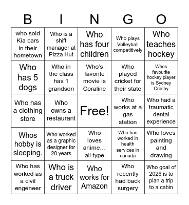 BINGO Card