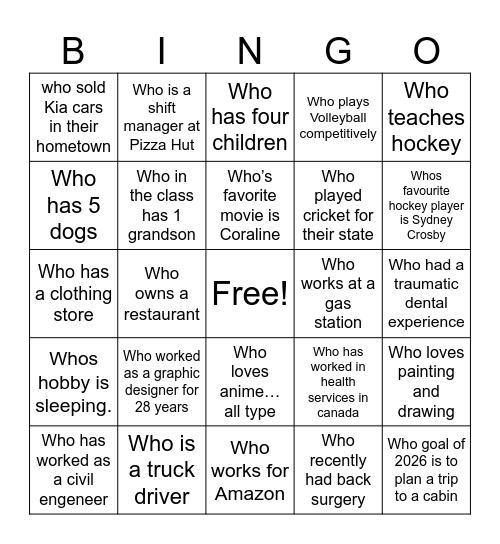 BINGO Card