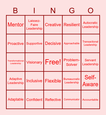 STRENGTHS & STYLE BINGO Card