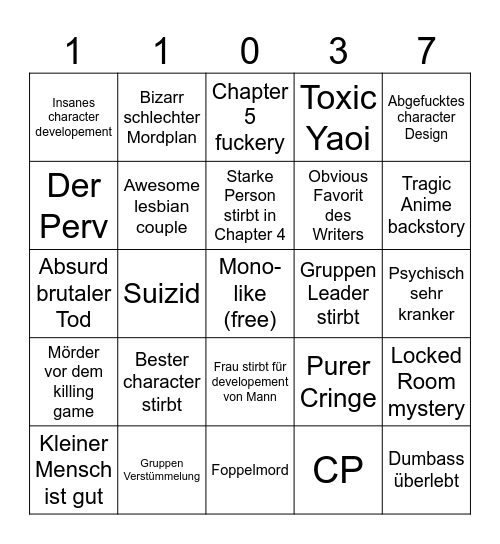 Tetro Bingo Card