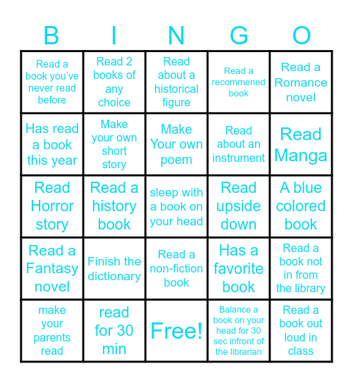 Book bingo Card