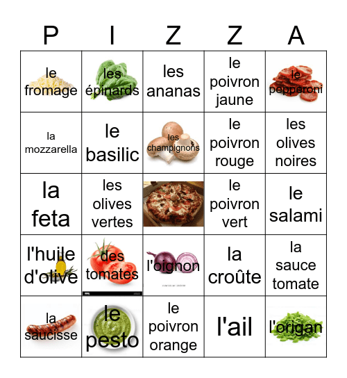 Les garnitures sur la Bingo Card