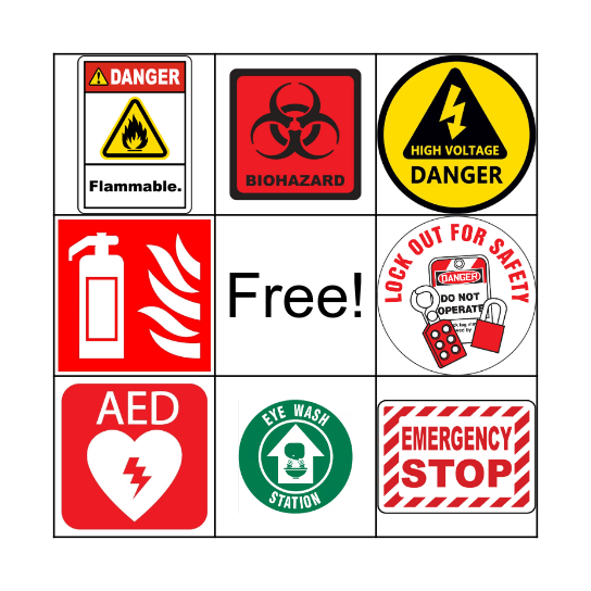 Safety Bingo Card