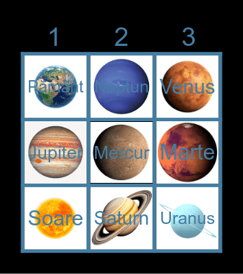 Sistemul solar Bingo Card