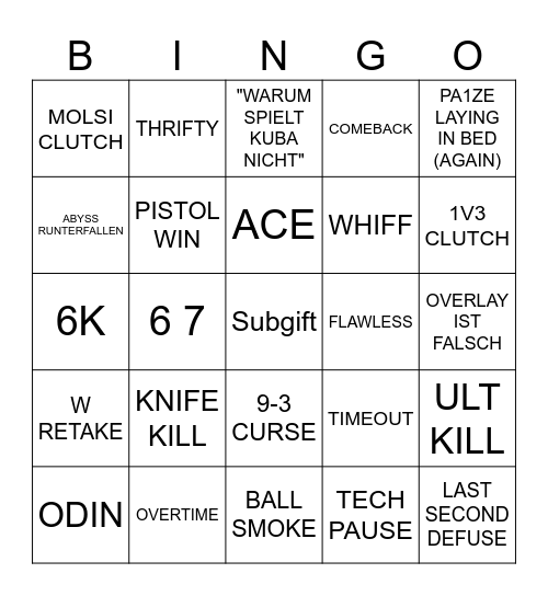 FKS Bingo Card