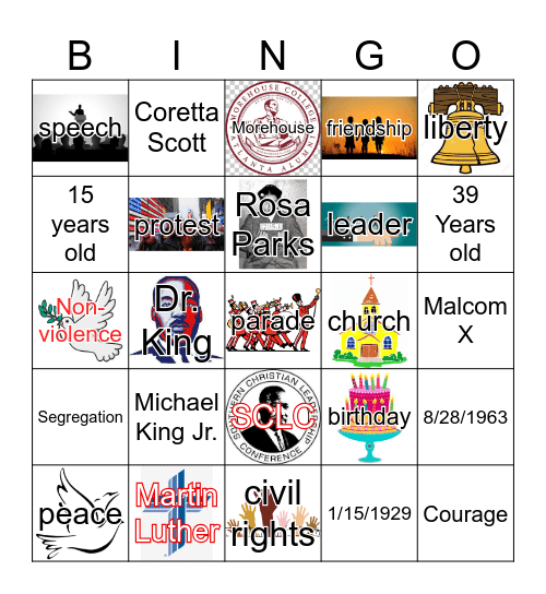 Martin Luther King Jr. Bingo Card