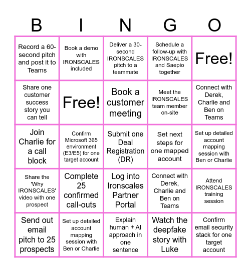 Saepio & Ironscales Day Bingo Card