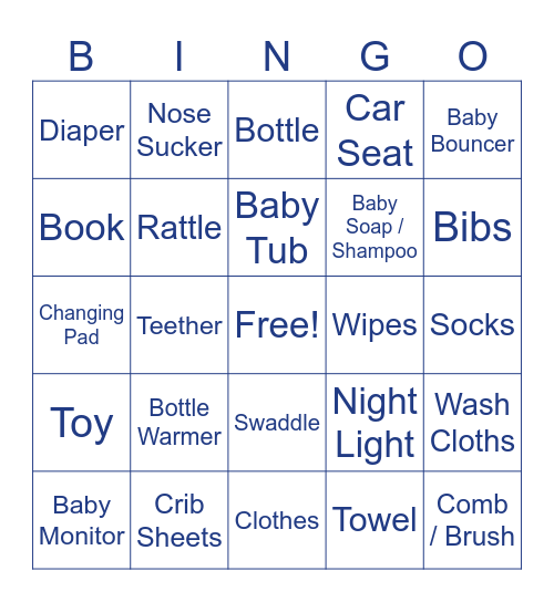 Baby Bingo Card