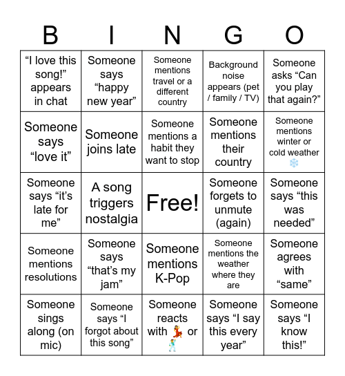 Destiworld Holiday Bingo Card