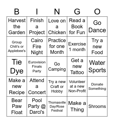 2026 C.o.C. Bingo Card