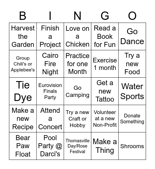 2026 C.o.C. Bingo Card