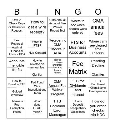 Ask Merrill Promotion Edition Bingo Card