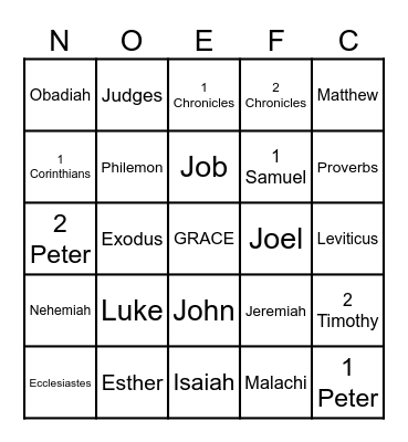 FRIENDS BIBLE BINGO Card