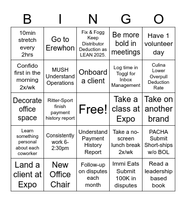 Work Bingo Card