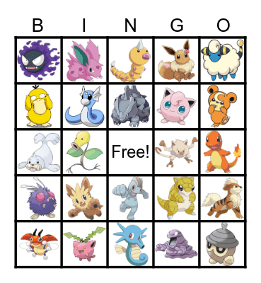 Pokemon Bingo Card