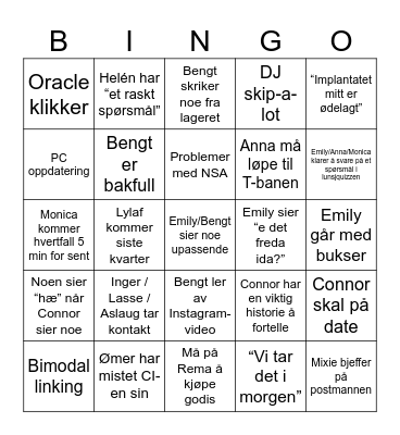 FREDAGSBINGO Card