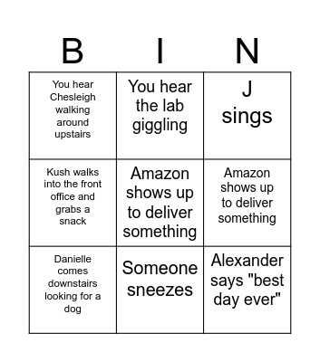 BioPet Bingo Card