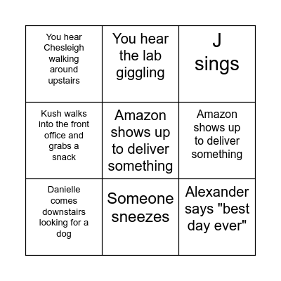 BioPet Bingo Card