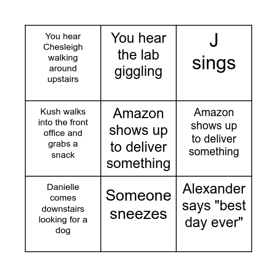 BioPet Bingo Card