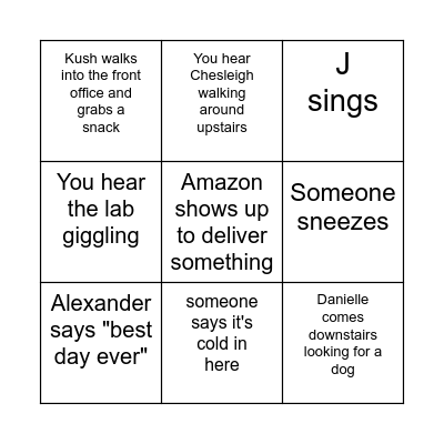 BioPet Bingo Card