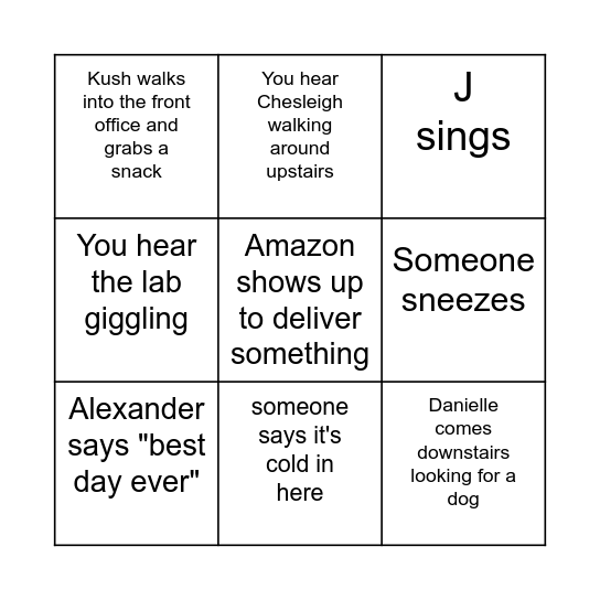 BioPet Bingo Card
