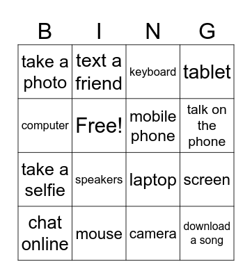 Technology Bingo Card