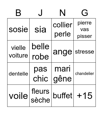Bingo sans titre Bingo Card