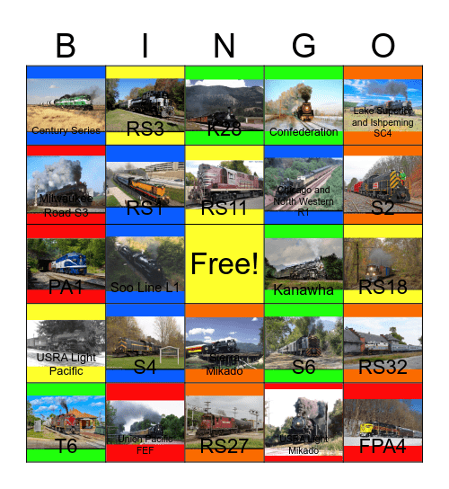 Pittsburgh and other ALCO Builders that I would like to take photographs with Carmen one day Bingo Card