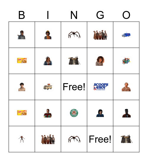 STRANGER THINGS BINGO Card