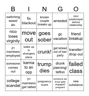 GC 2026 BINGO SHEET Bingo Card