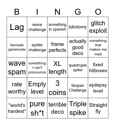 Recent Tab Bingo Card
