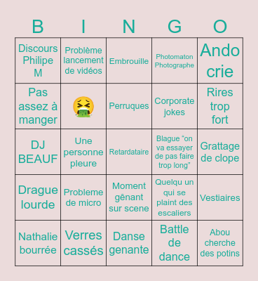 CORPORATE PARTY Bingo Card