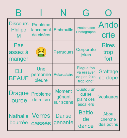 CORPORATE PARTY Bingo Card