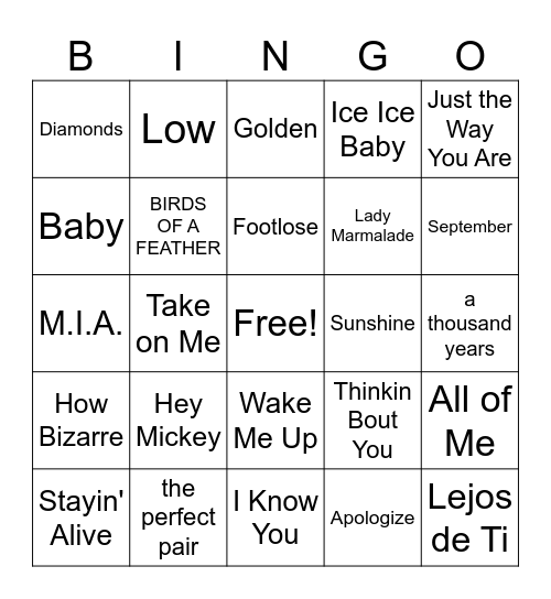 AVID Family Night Bingo Card