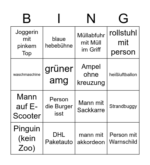 Maps Bingo Card
