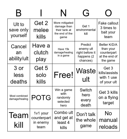 OW2 Competitive Bingo Card