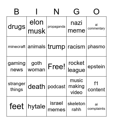 reels bingo Card