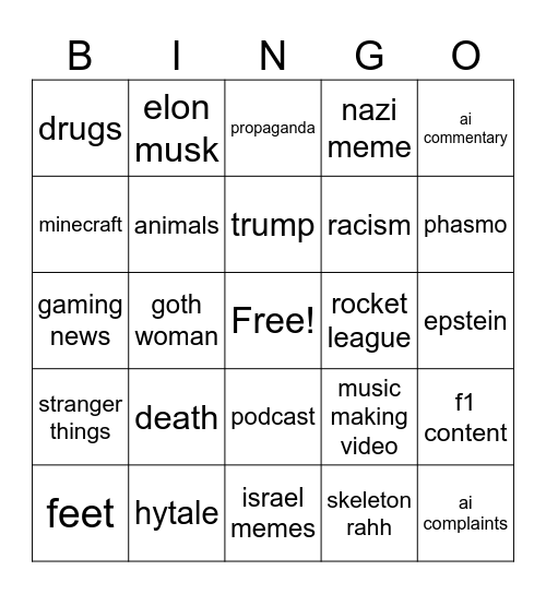 reels bingo Card