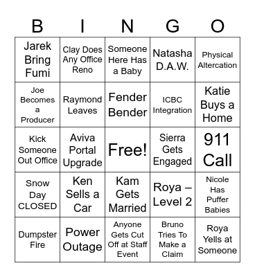 Office Bingo 2026 Bingo Card