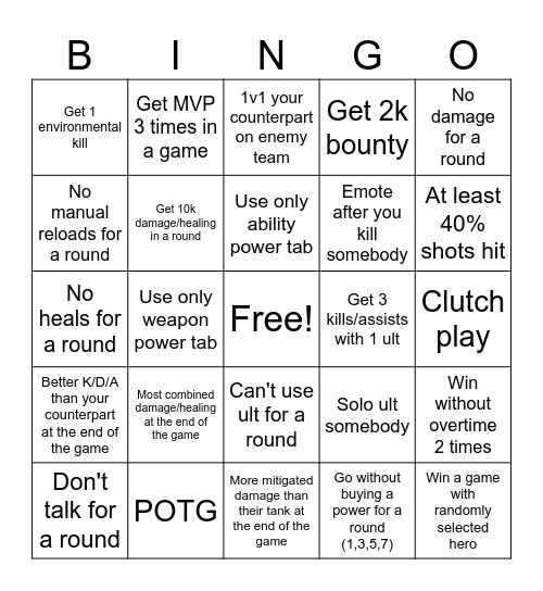OW2 Stadium Bingo Card