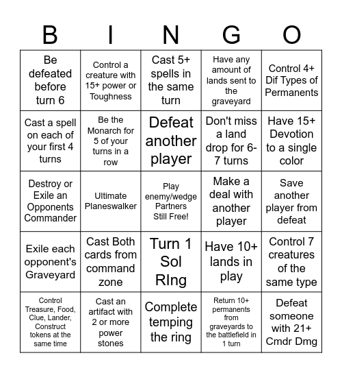 February Bingo Card