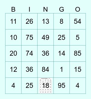 BINGO GAMES Bingo Card