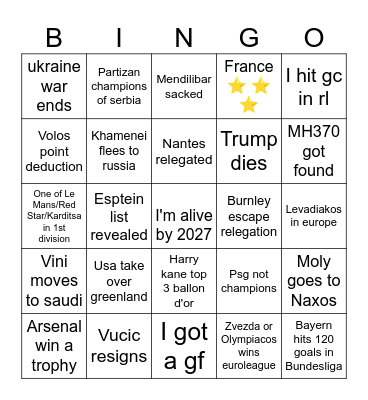 My bingo 2026 Bingo Card