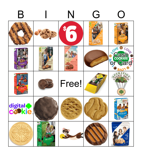 Girl Scout Cookie Bingo Card