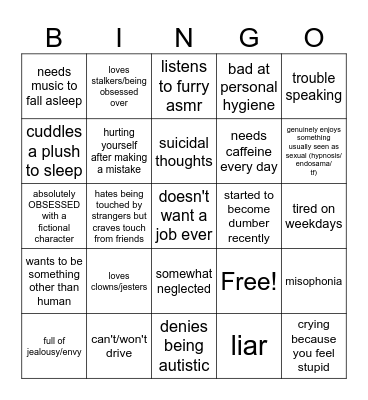 wolfie 2026 bingo Card