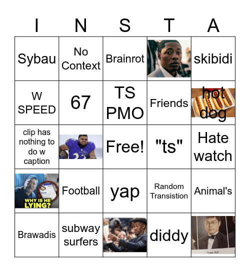 TIKTOK/ COMMENTS BINGO Card