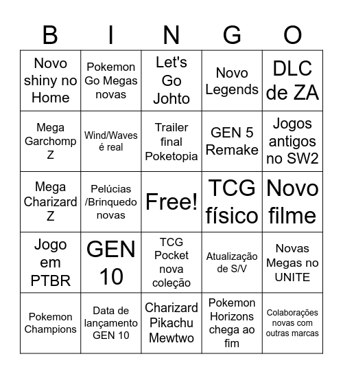 Bingo Pokémon Day (26/02/2026) Bingo Card